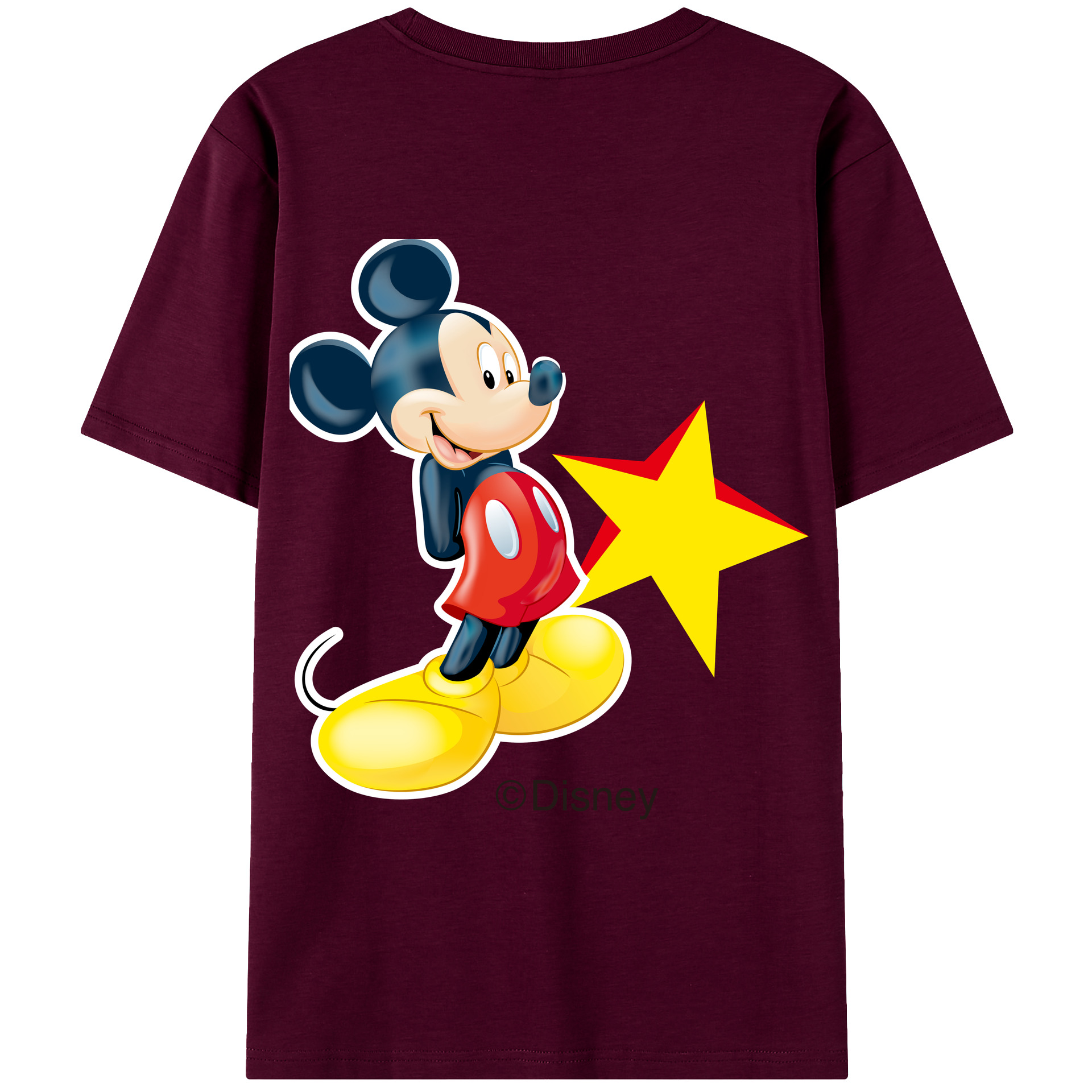 （画像用） ミッキーマウス Mickey Mouse レディース半袖Tシャツ(バックプリント)